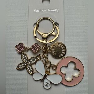 New clover, Star and butterfly keychain with charms